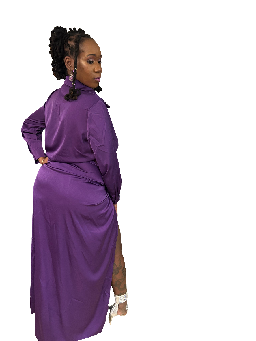 purple passion dress Women's Purple Satin Dress Large