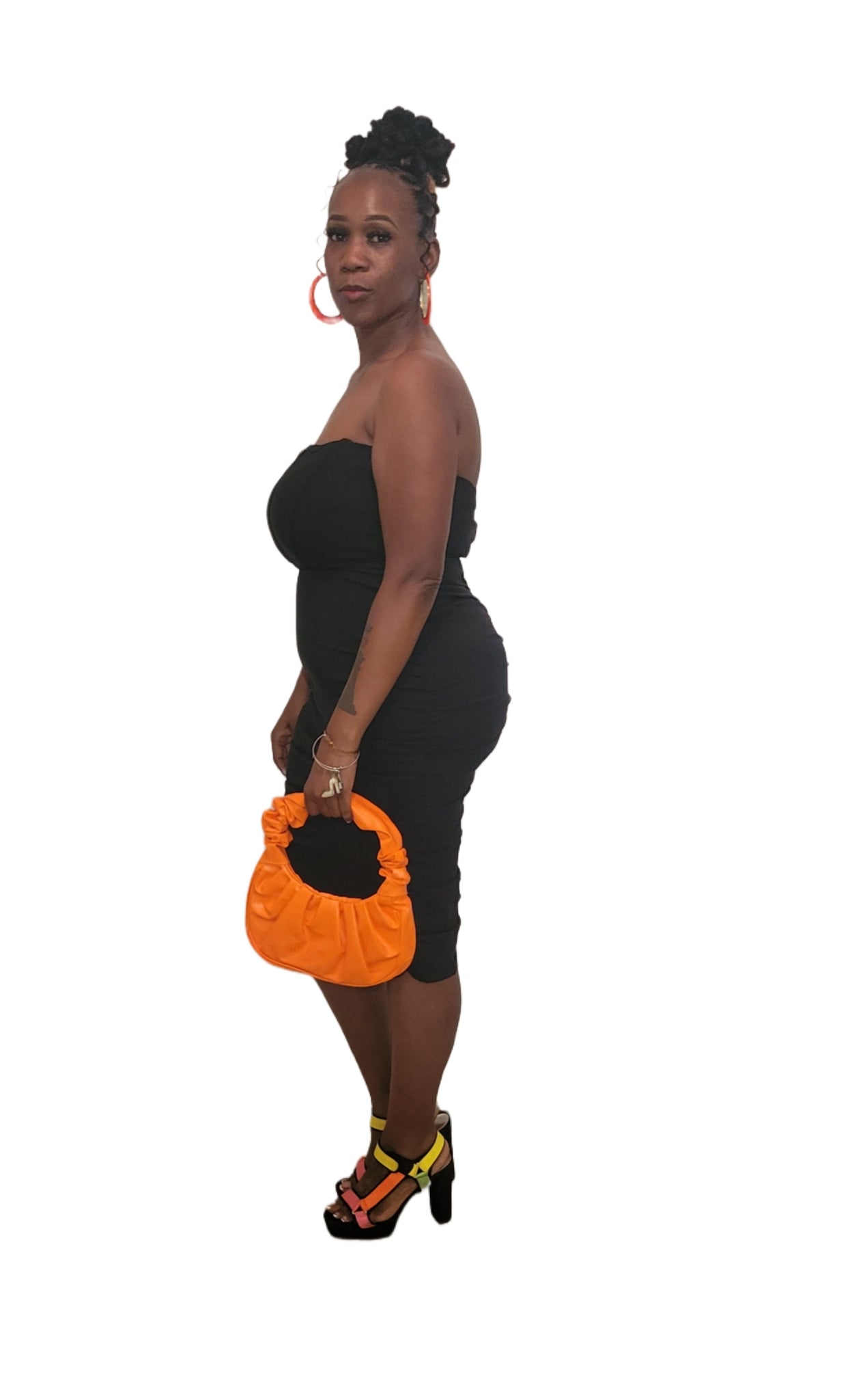 Classy Casual Black Women's Tube Dress Medium