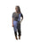 Contrast Denim Crop Top & Drawstring Pants Set